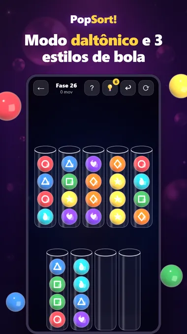PopSort! colourblind mode